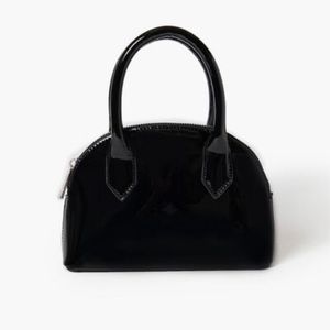 Forever 21 Black Patent Mini Dome Satchel